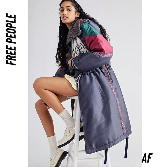 FREE PEOPLE SIENNA REVERSIBLE PARKA JACKET RARE NEW - Picture 3 of 12